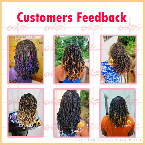 Spring Twist Crochet Hair Extensions Spring Braiding Hair Ombre Color Green Pink Blue 8inches Synthetic Fiber Spring Twists